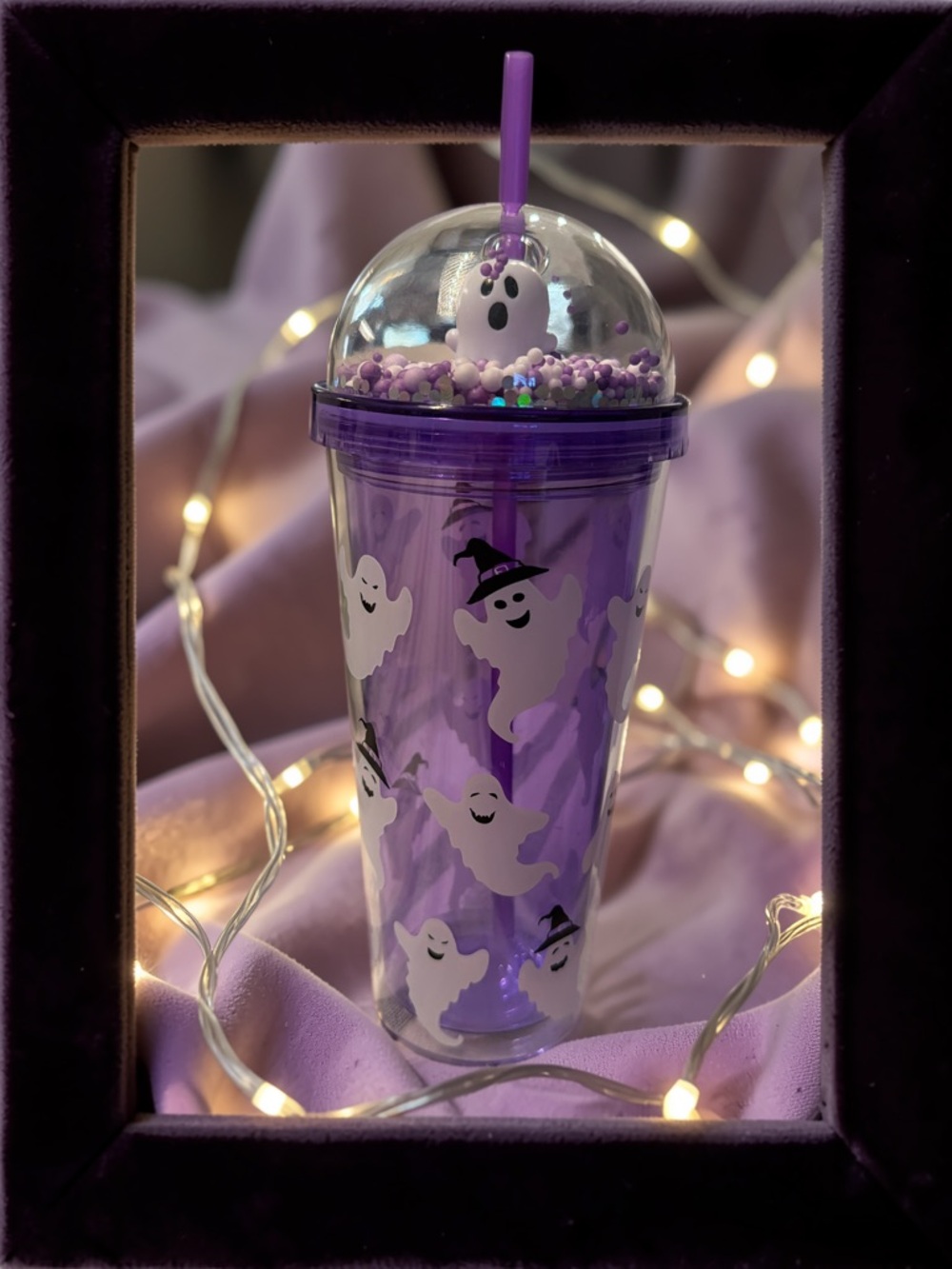 👻💜 Halloween Purple Ghost Tumbler Spook Bubble Lid NWT 24 FL OZ 👻💜